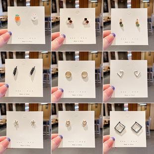 INS Vintage Earrings Korean Fashion Accessories Temperament 925 Silver Tassel Earrings European and American Circle Personalized Earrings Wholesale