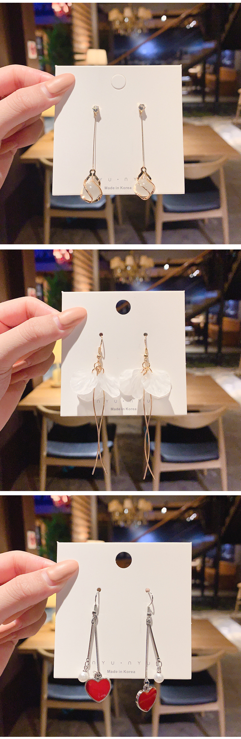 INS Vintage Earrings Korean Fashion Accessories Temperament 925 Silver Tassel Earrings European and American Circle Personalized Earrings Wholesale