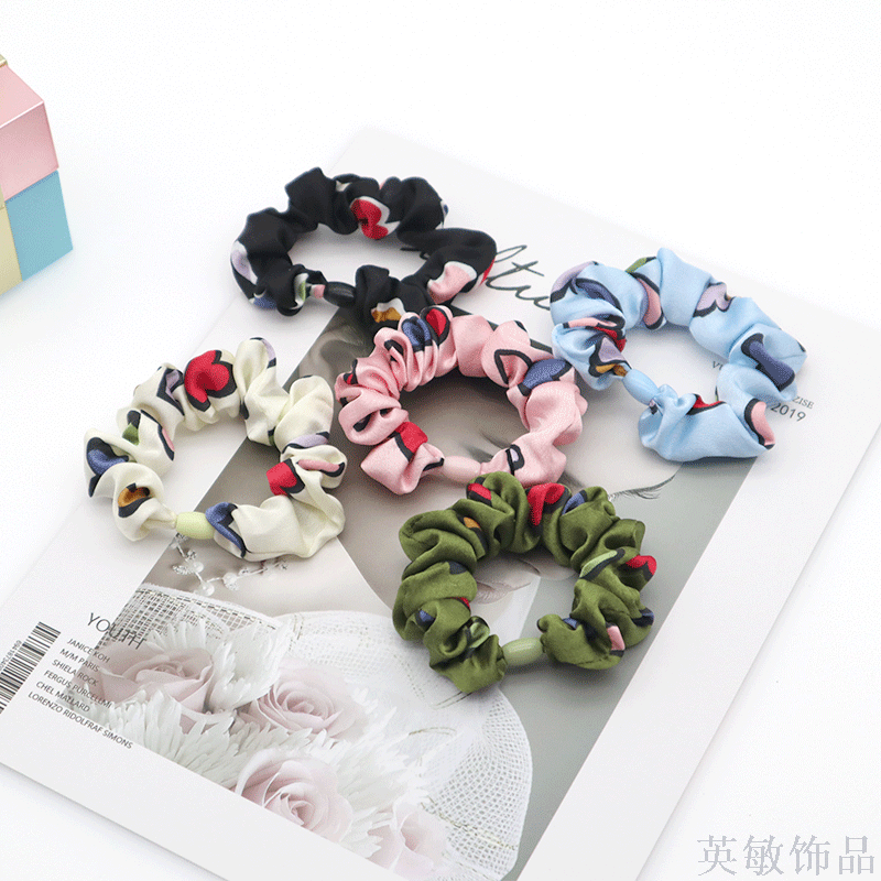 Women's Korean version of hair tie hair band Korean hair circle web celebrity lovely large intestine hair circle girl love tiaras