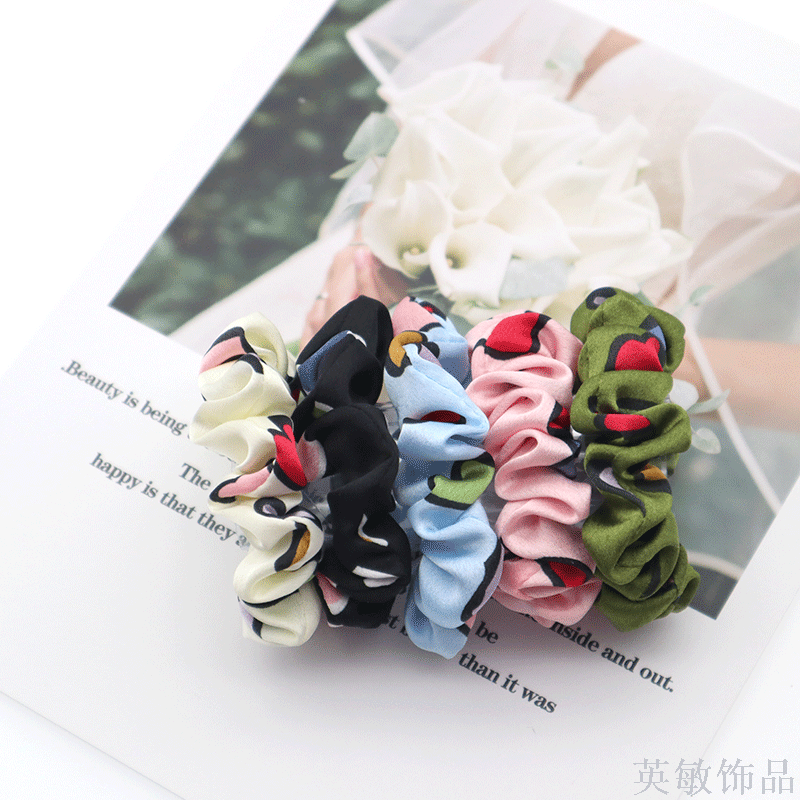 Women's Korean version of hair tie hair band Korean hair circle web celebrity lovely large intestine hair circle girl love tiaras