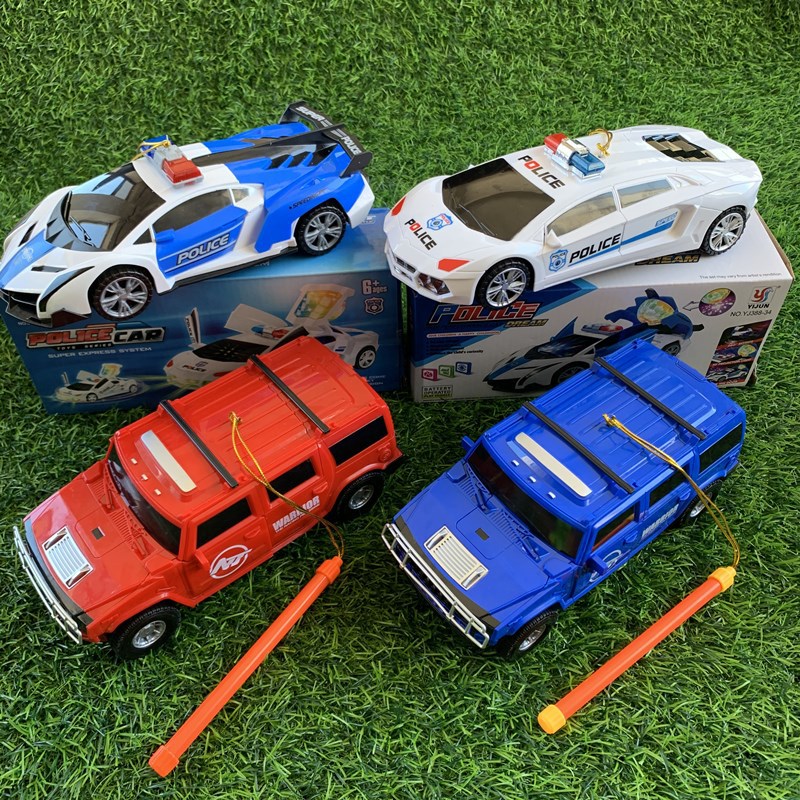 Yuanxiao Spring Festival Electric Police Car Deformation Robot Colorful Music Projection Lantern Boy Cool Car Colored Lights