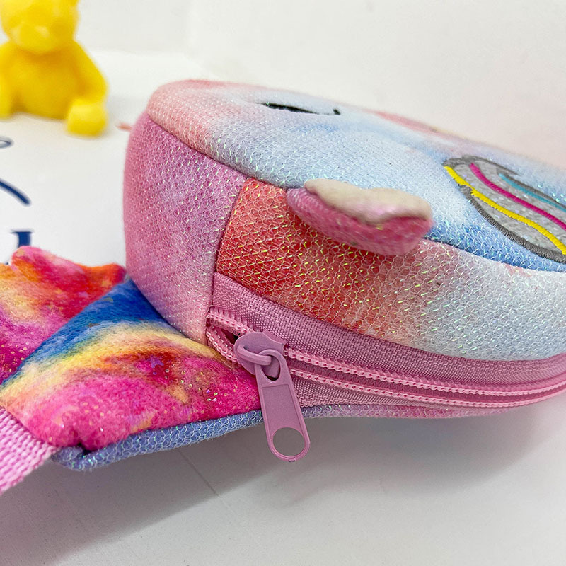 INS Girlish Heart Cute Unicorn Small round Bag New Fashion Children&#039;s Mobile Phone Coin Purse Fashion Waist Bag Messenger Bag