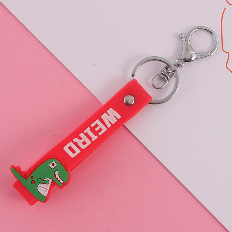 Dinosaur Keychain Leather Rope PVC Accessory Wrist Strap Soft Rubber Schoolbag Small Gift Bag Ornaments Dinosaur Keychain Leather Rope PVC Accessory Wrist Strap Soft Rubber Schoolbag Small Gift Bag Ornaments
