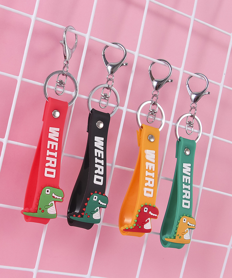 Dinosaur Keychain Leather Rope PVC Accessory Wrist Strap Soft Rubber Schoolbag Small Gift Bag Ornaments Dinosaur Keychain Leather Rope PVC Accessory Wrist Strap Soft Rubber Schoolbag Small Gift Bag Ornaments