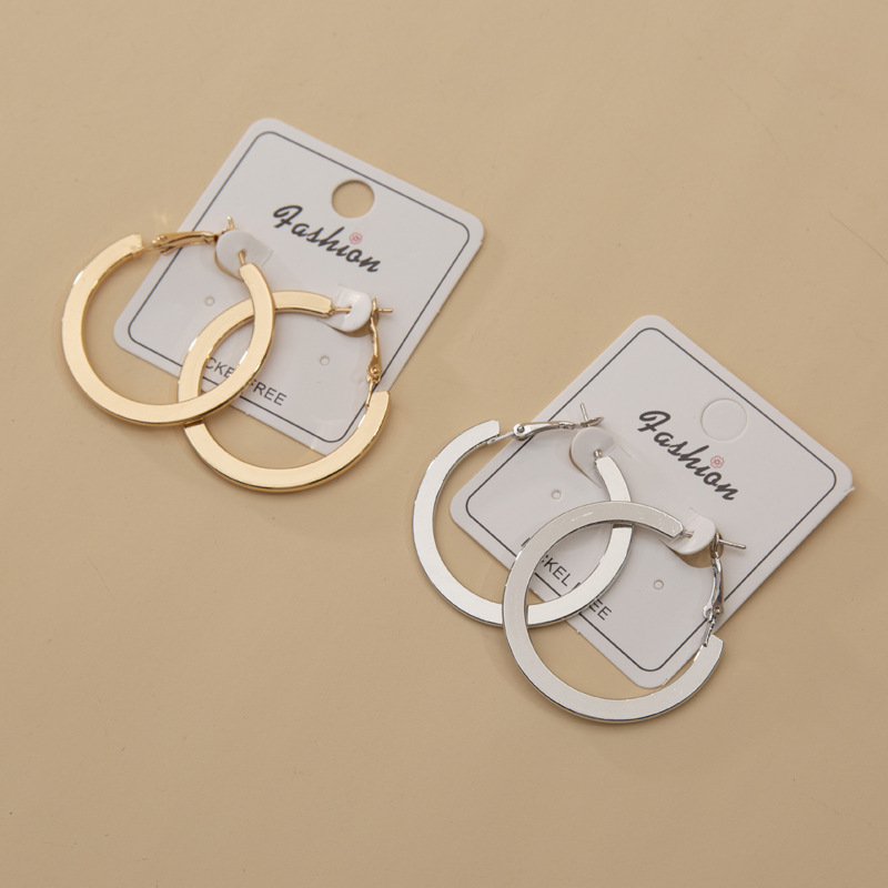Big Circle Earrings Ear Ring Geometric European and American Style Metal Ring Independent Design Elegance Retro Earrings Cross-Border