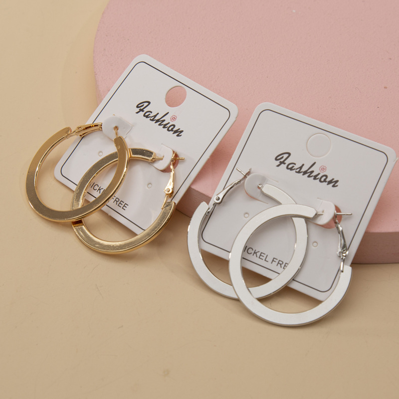 Big Circle Earrings Ear Ring Geometric European and American Style Metal Ring Independent Design Elegance Retro Earrings Cross-Border