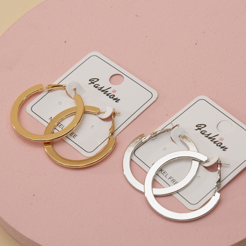 Big Circle Earrings Ear Ring Geometric European and American Style Metal Ring Independent Design Elegance Retro Earrings Cross-Border