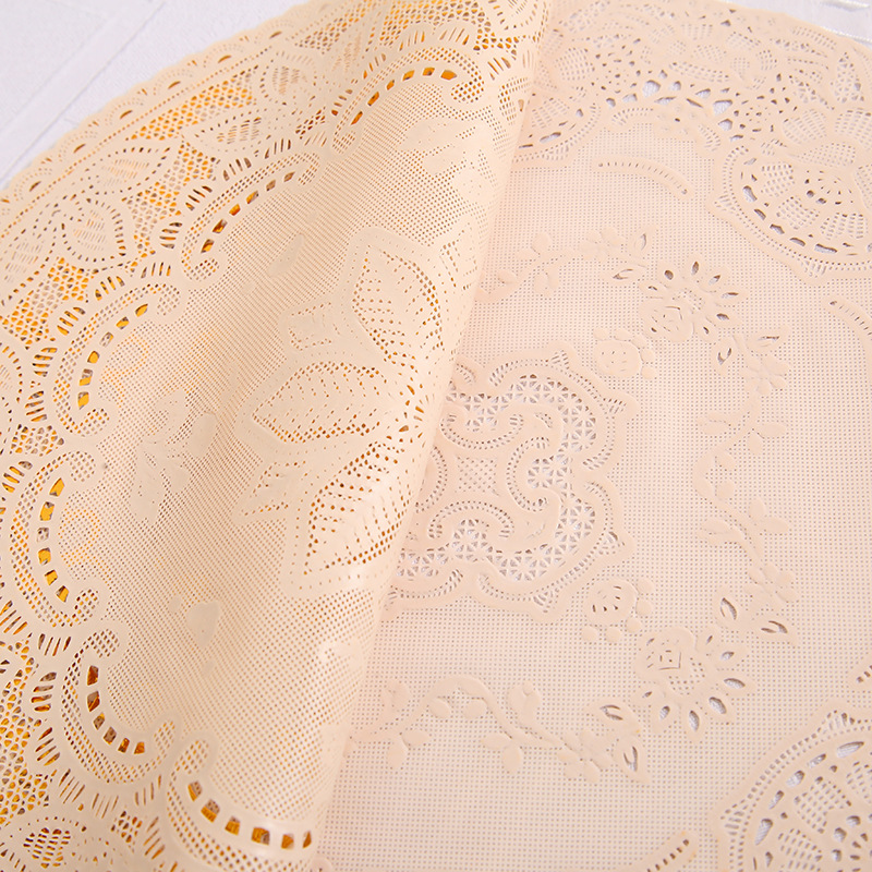 30 Circle Hollow Printing Placemat Bronzing Water-and Oil-Repellent xi can dian Thermal Shielded Table Mat PVC Plate Mat Creative Coaster