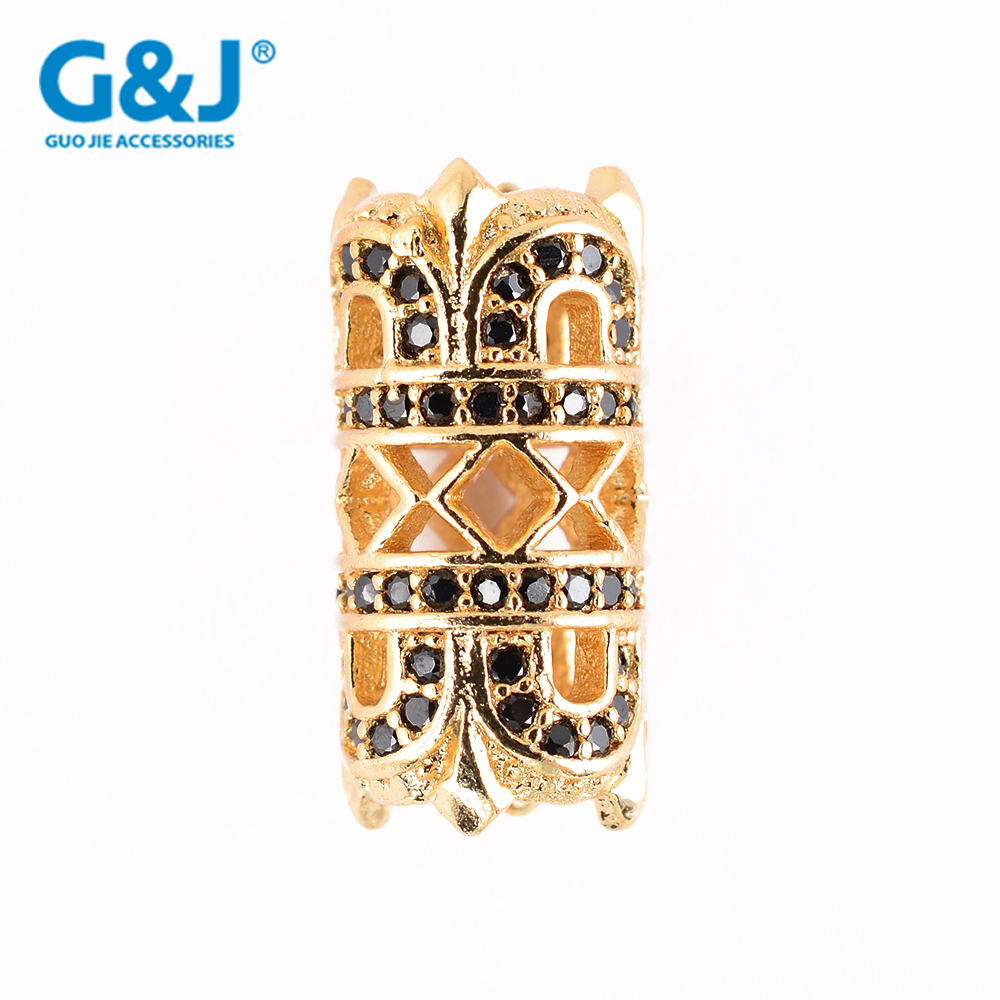 Copper gold plated micro - studded doughnut circle small DIY bracelet necklace accessories