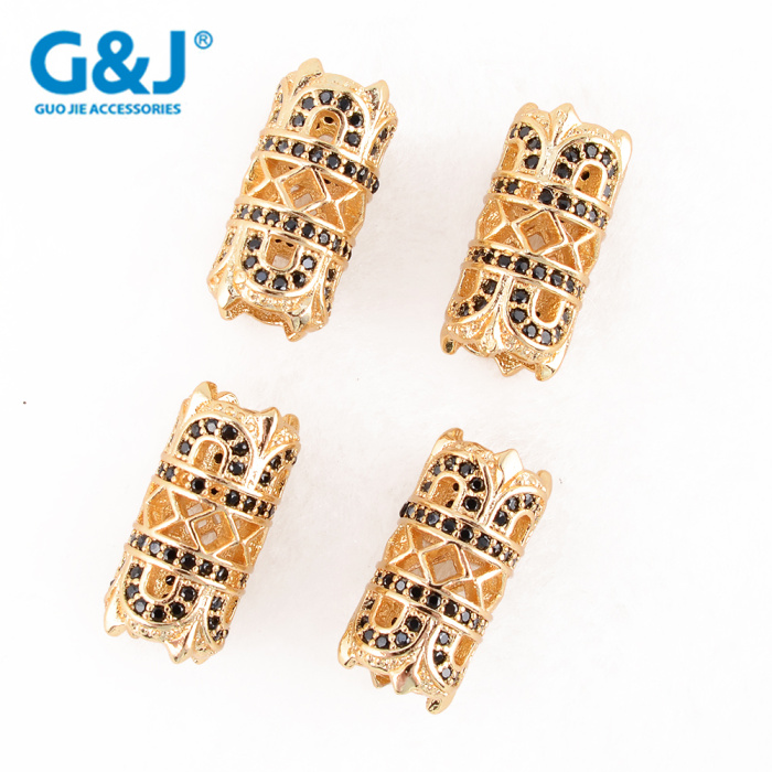 Copper gold plated micro - studded doughnut circle small DIY bracelet necklace accessories