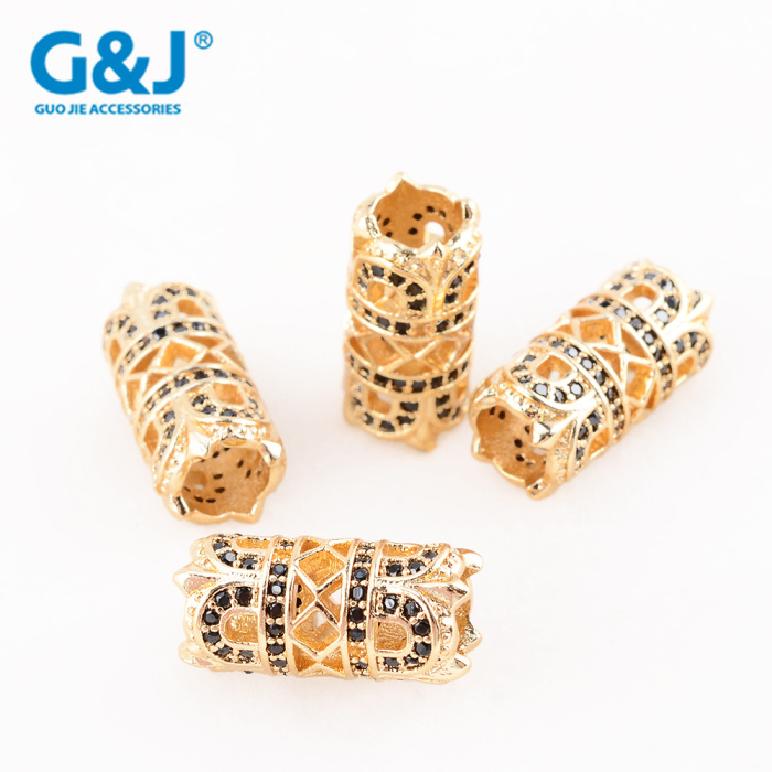 Copper gold plated micro - studded doughnut circle small DIY bracelet necklace accessories