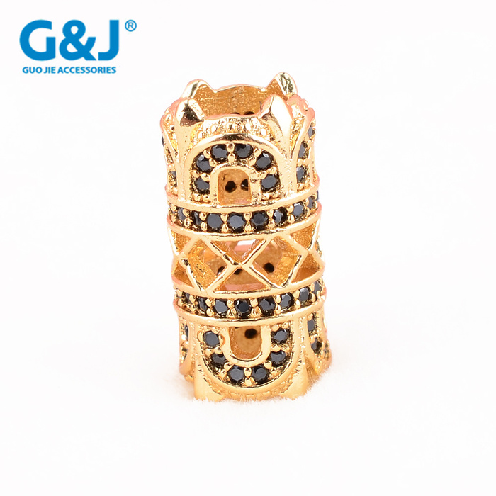 Copper gold plated micro - studded doughnut circle small DIY bracelet necklace accessories