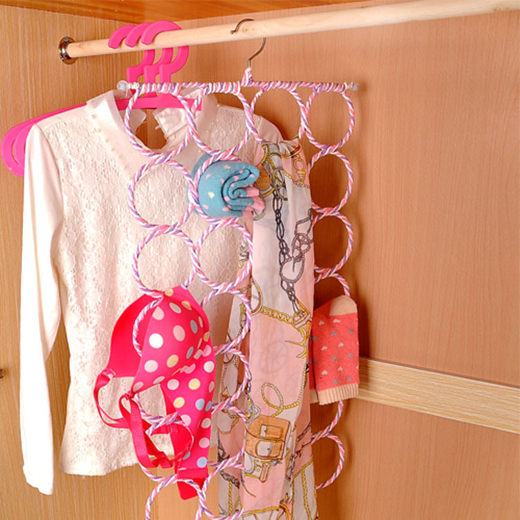 Tie Scarf Circle Rack Rattan Scarf Shelf Scarf Hanging Rack Clothing Store Hanger Hook Silk Scarf Display Rack
