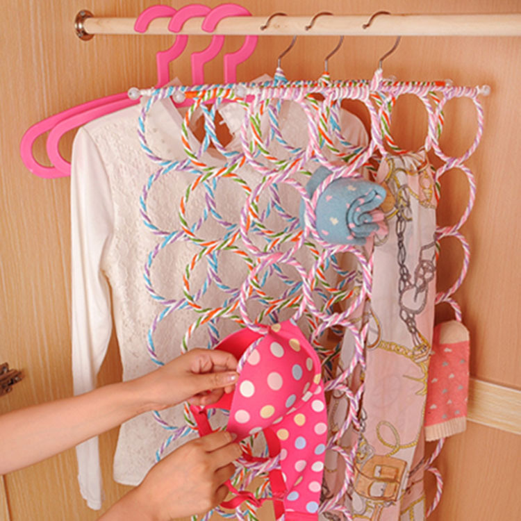 Tie Scarf Circle Rack Rattan Scarf Shelf Scarf Hanging Rack Clothing Store Hanger Hook Silk Scarf Display Rack