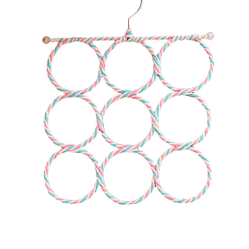 Tie Scarf Circle Rack Rattan Scarf Shelf Scarf Hanging Rack Clothing Store Hanger Hook Silk Scarf Display Rack