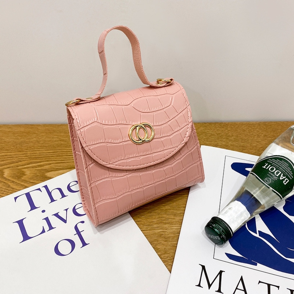 Ladies Hand Bag Women's Bag 2021 New Circle Crocodile Pattern Portable Small Square Bag Casual Cell Phone Small Bag