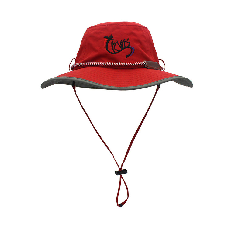 Red Outdoor Big Wide Brim Breathable Mesh Hunting Safari Fis