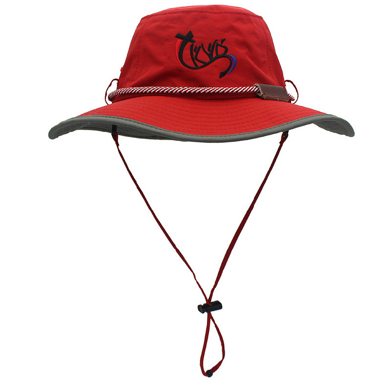 Red Outdoor Big Wide Brim Breathable Mesh Hunting Safari Fis