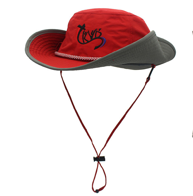 Red Outdoor Big Wide Brim Breathable Mesh Hunting Safari Fis
