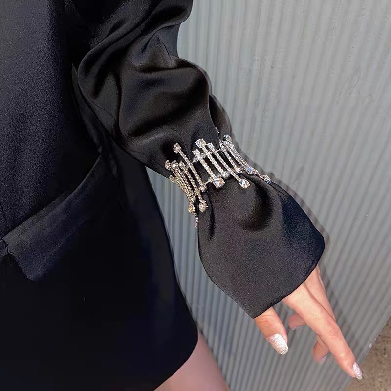 Diamond Crystal Bracelet Wrist Ring European and American Fashion Heavy Industry Rhinestone High-Grade Bracelet Exaggerated Personalized Trendy Bracelet for Women