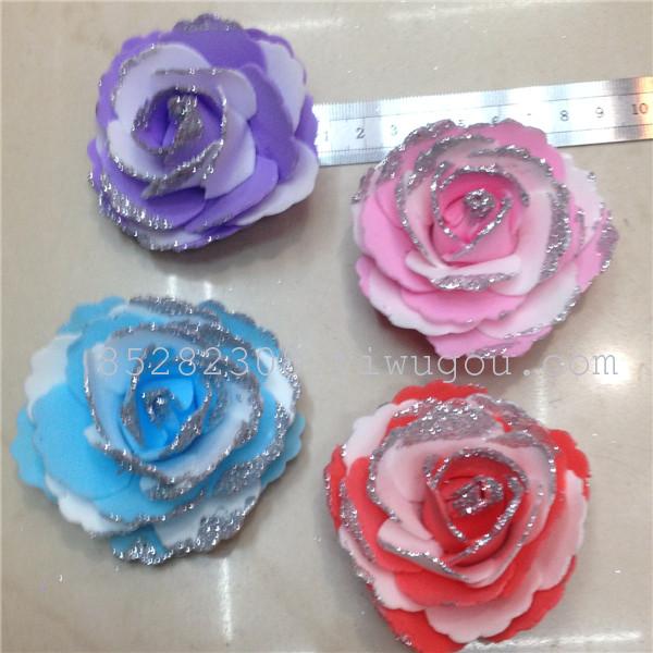 PE double color powder rose wedding bride holding flower, wrist flower accessories PE double color powder rose wedding bride holding flower, wrist flower accessories