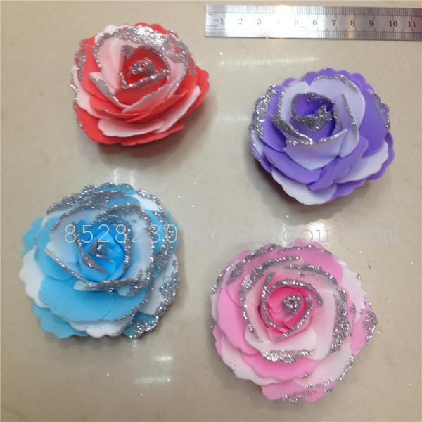 PE double color powder rose wedding bride holding flower, wrist flower accessories PE double color powder rose wedding bride holding flower, wrist flower accessories