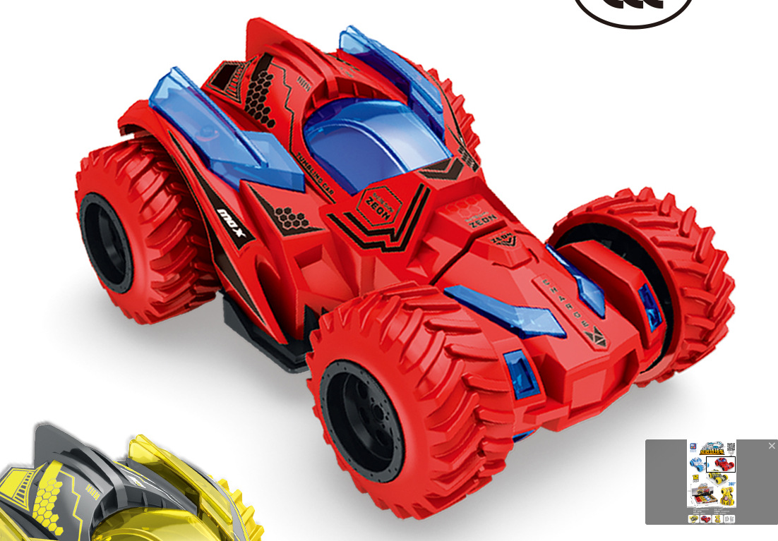 Children's Cool Drive Inertia Stunt Car Double-Sided Four-Wheel Drive Standing Rotating Stunt Car (12 PCs/Box)