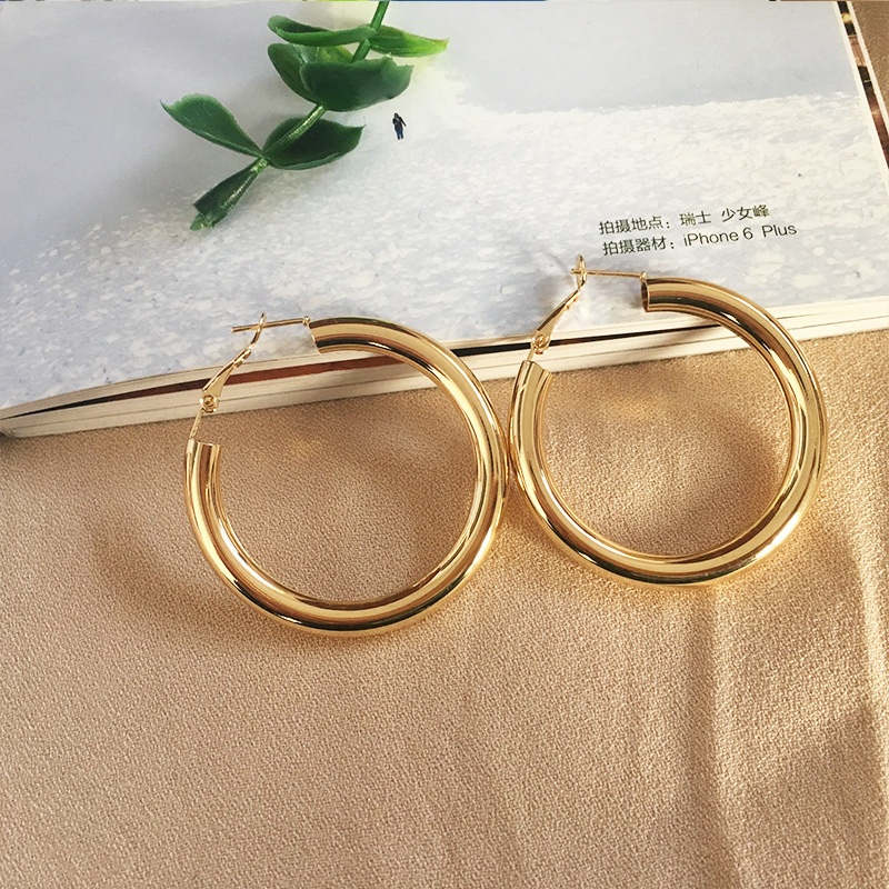 CrossBorder Exaggerated New Earrings Simple Circle Earrings Metal Sequins Ornament INS Net Red Popular Earrings