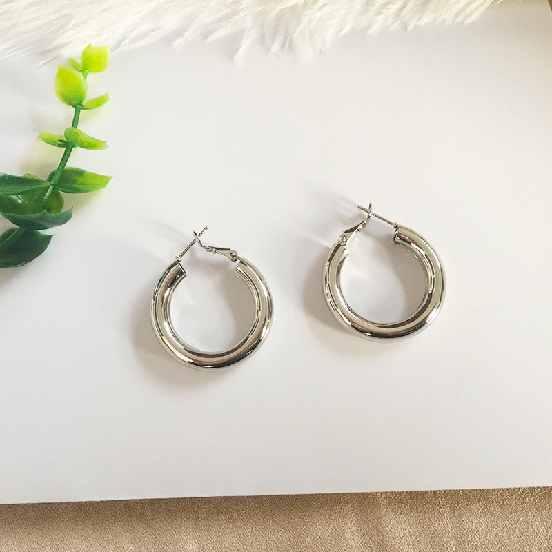CrossBorder Exaggerated New Earrings Simple Circle Earrings Metal Sequins Ornament INS Net Red Popular Earrings