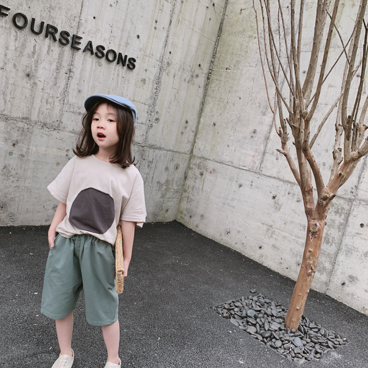 1door Children&#039;s Clothing Custom 2021 Summer Custom Vivi Same Retro Tuning Patch Circle Oversizet T-shirt