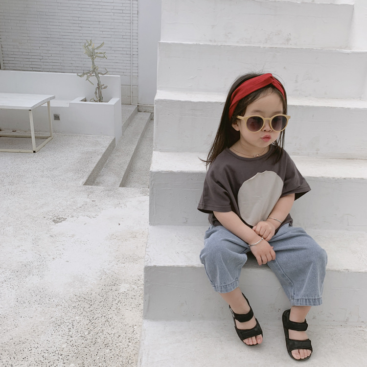 1door Children&#039;s Clothing Custom 2021 Summer Custom Vivi Same Retro Tuning Patch Circle Oversizet T-shirt
