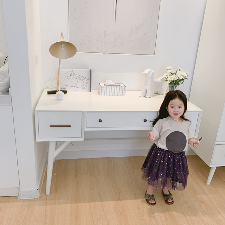 1door Children's Clothing Custom 2021 Summer Custom Vivi Same Retro Tuning Patch Circle Oversizet T-shirt