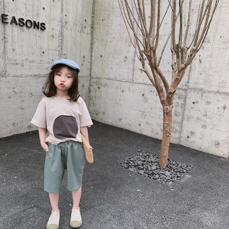 1door Children's Clothing Custom 2021 Summer Custom Vivi Same Retro Tuning Patch Circle Oversizet T-shirt