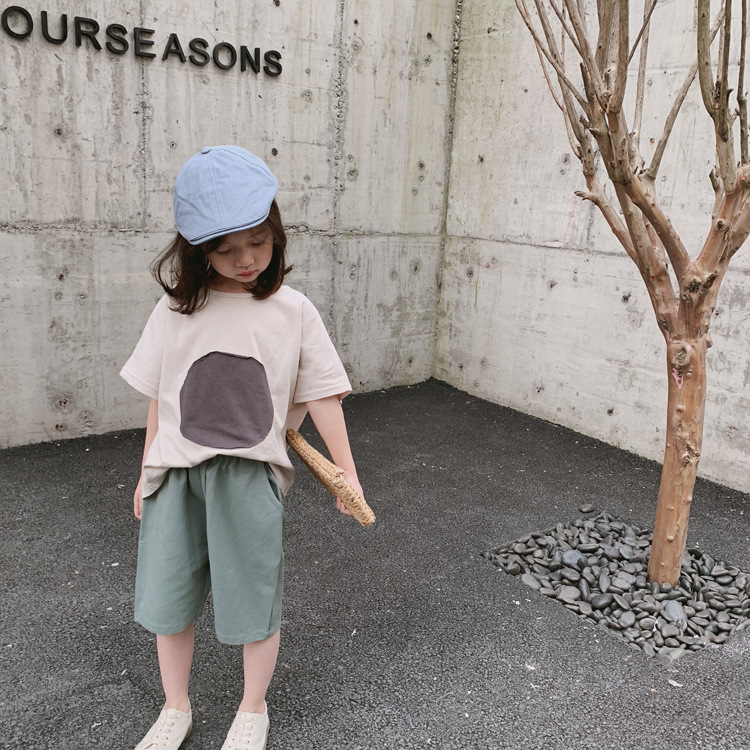 1door Children's Clothing Custom 2021 Summer Custom Vivi Same Retro Tuning Patch Circle Oversizet T-shirt