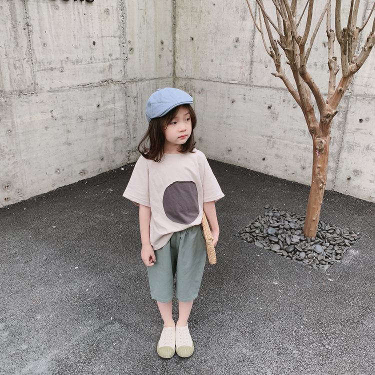 1door Children's Clothing Custom 2021 Summer Custom Vivi Same Retro Tuning Patch Circle Oversizet T-shirt