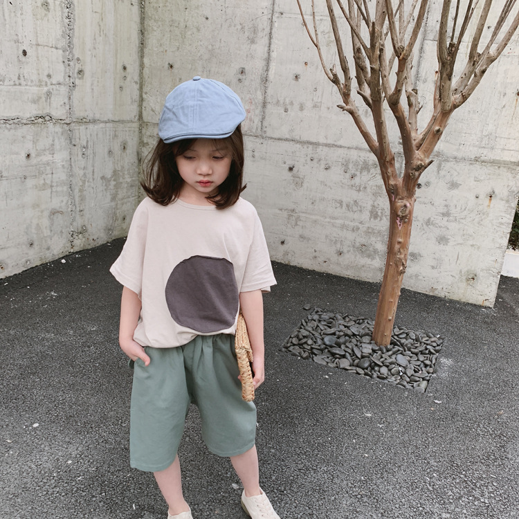 1door Children's Clothing Custom 2021 Summer Custom Vivi Same Retro Tuning Patch Circle Oversizet T-shirt