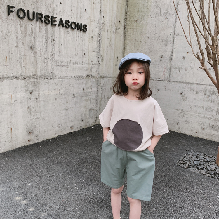 1door Children's Clothing Custom 2021 Summer Custom Vivi Same Retro Tuning Patch Circle Oversizet T-shirt