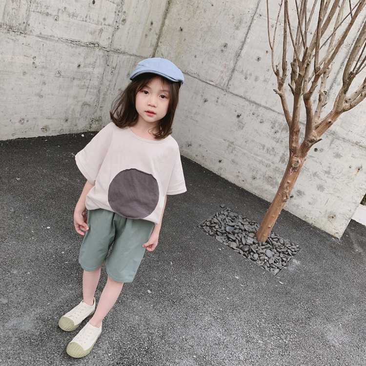 1door Children's Clothing Custom 2021 Summer Custom Vivi Same Retro Tuning Patch Circle Oversizet T-shirt