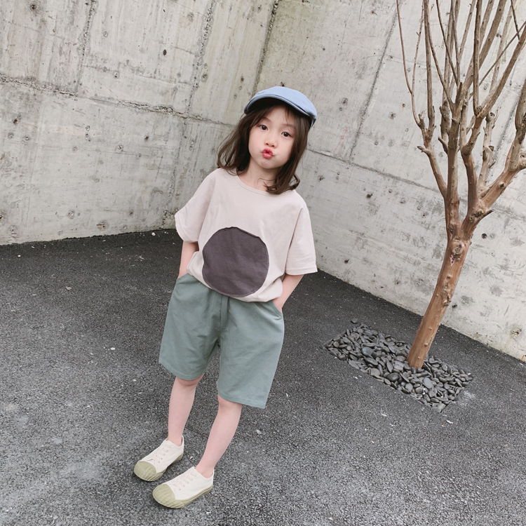 1door Children's Clothing Custom 2021 Summer Custom Vivi Same Retro Tuning Patch Circle Oversizet T-shirt