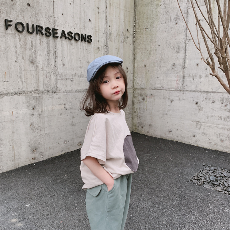 1door Children's Clothing Custom 2021 Summer Custom Vivi Same Retro Tuning Patch Circle Oversizet T-shirt