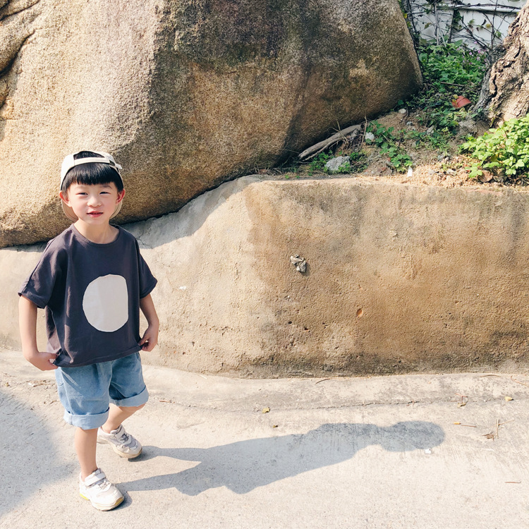 1door Children's Clothing Custom 2021 Summer Custom Vivi Same Retro Tuning Patch Circle Oversizet T-shirt