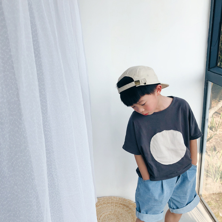 1door Children's Clothing Custom 2021 Summer Custom Vivi Same Retro Tuning Patch Circle Oversizet T-shirt