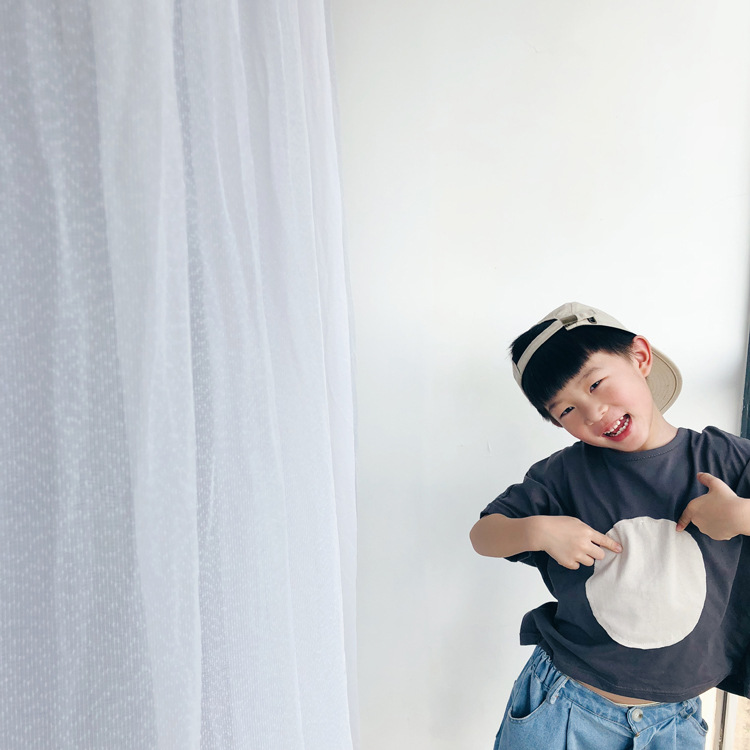 1door Children's Clothing Custom 2021 Summer Custom Vivi Same Retro Tuning Patch Circle Oversizet T-shirt