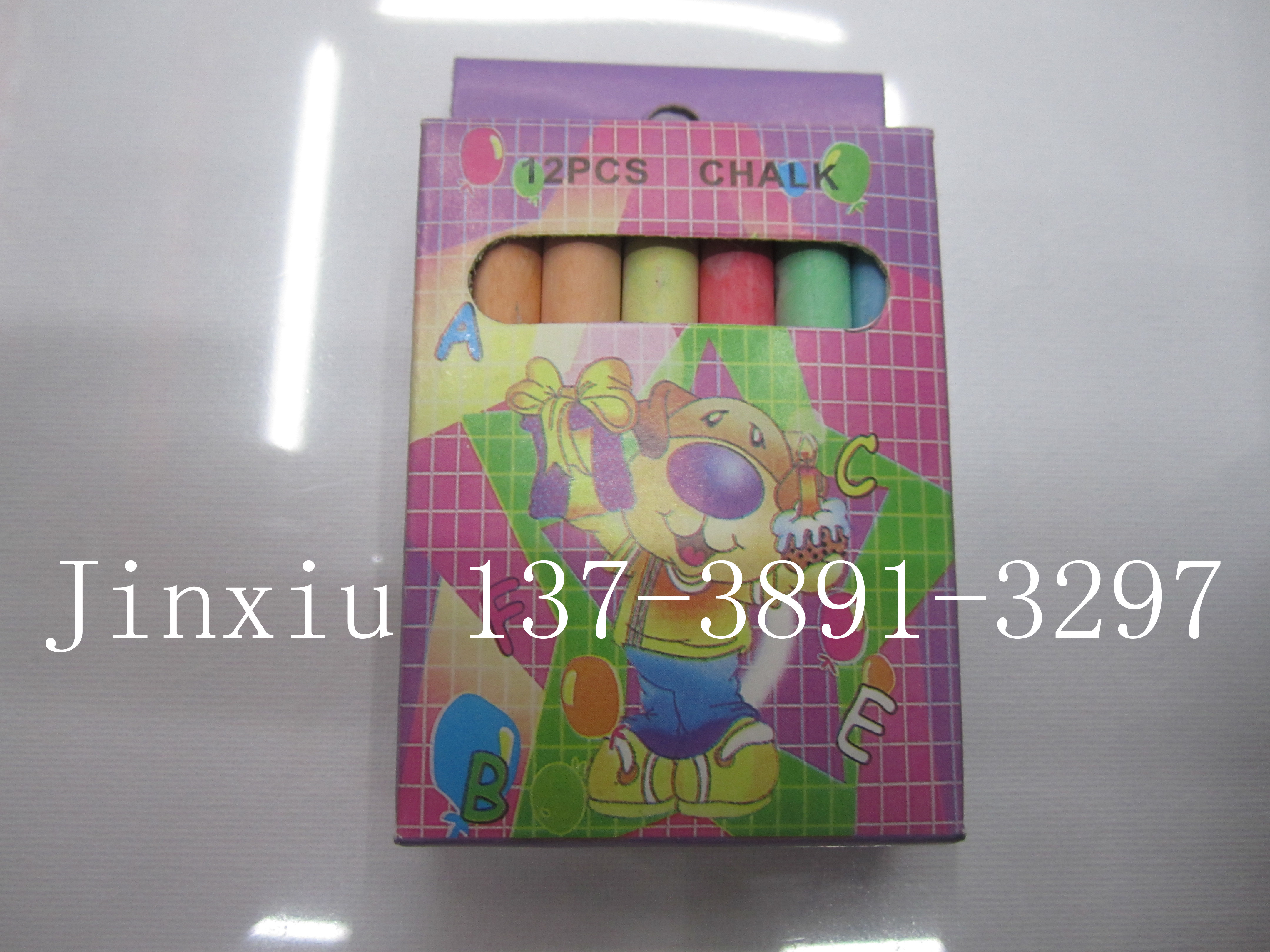 6 color white 12 dust-free CHALK, CHALK, color box CHALK
