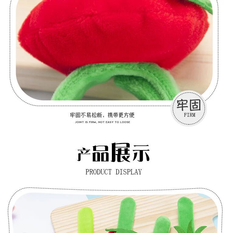 Night Market Stall Products Fruit Plush Ring Pop Wrist Strap Slap Bracelet Bracelet Adult Children's Plush Toys