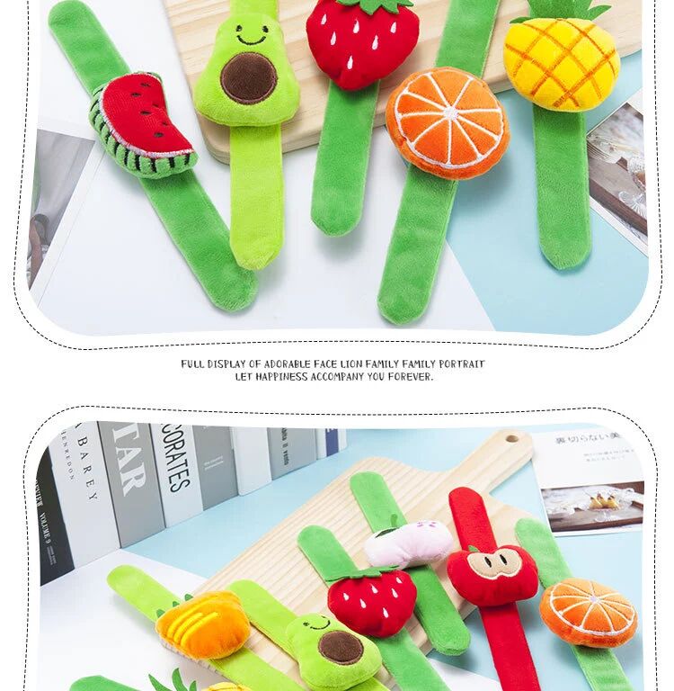 Night Market Stall Products Fruit Plush Ring Pop Wrist Strap Slap Bracelet Bracelet Adult Children's Plush Toys