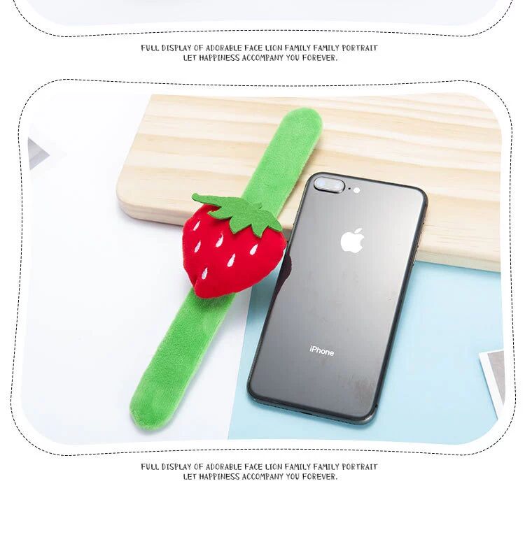 Night Market Stall Products Fruit Plush Ring Pop Wrist Strap Slap Bracelet Bracelet Adult Children's Plush Toys