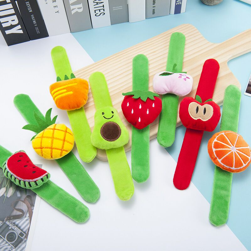 Night Market Stall Products Fruit Plush Ring Pop Wrist Strap Slap Bracelet Bracelet Adult Children's Plush Toys