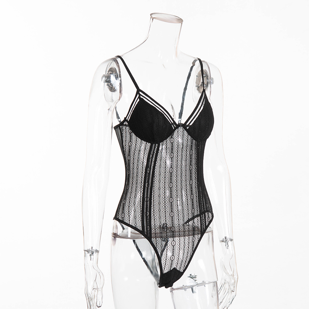Sexy lingerie AliExpress Hot-Selling New Arrival Women's Circle Hole Stitching Sexy Jumpsuit Underwear