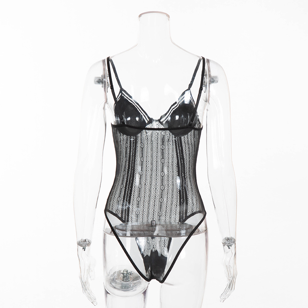 Sexy lingerie AliExpress Hot-Selling New Arrival Women's Circle Hole Stitching Sexy Jumpsuit Underwear